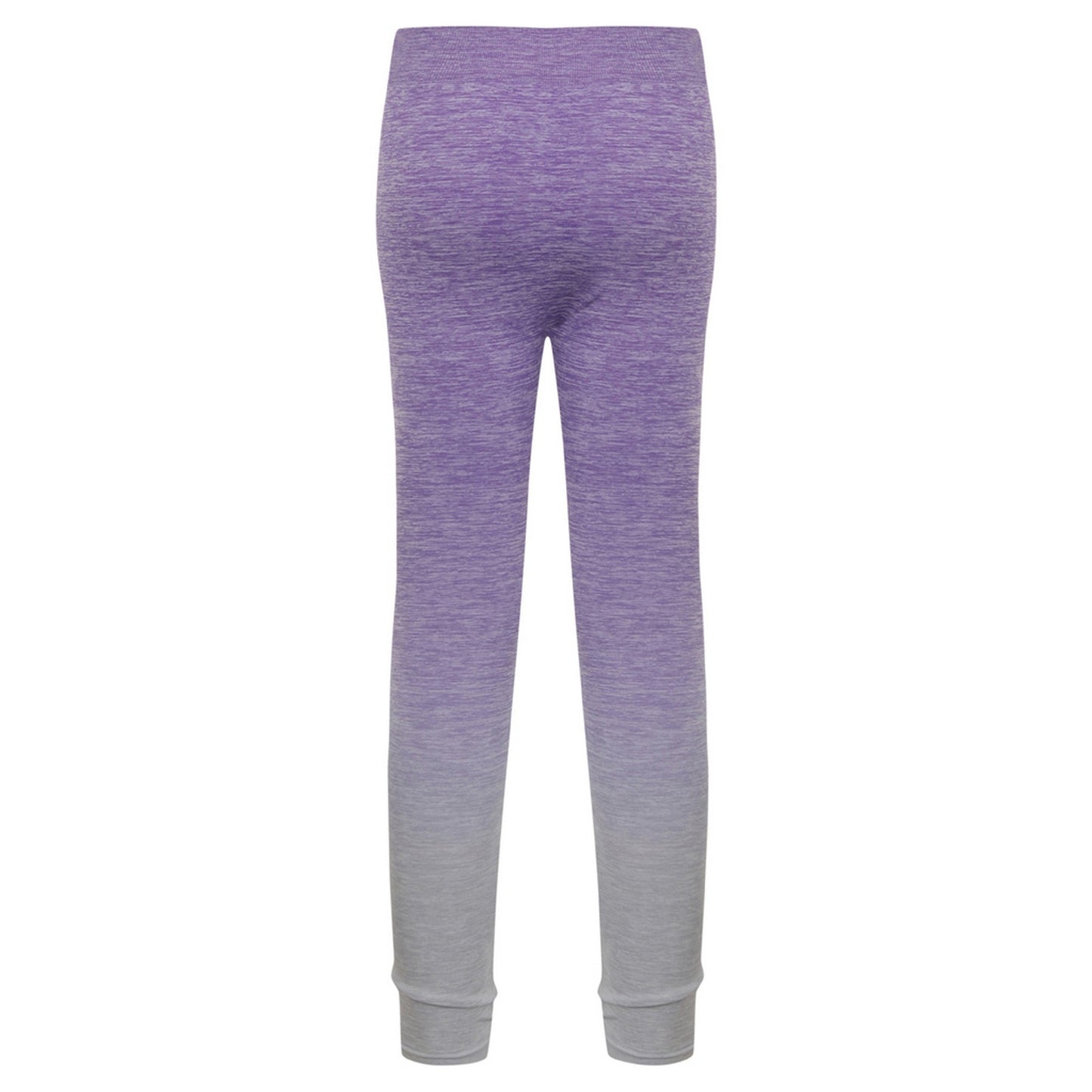 Purple-Light Grey Marl - Back - Tombo Womens-Ladies Seamless Fade Out Leggings