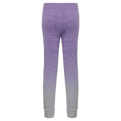 Purple-Light Grey Marl - Back - Tombo Womens-Ladies Seamless Fade Out Leggings