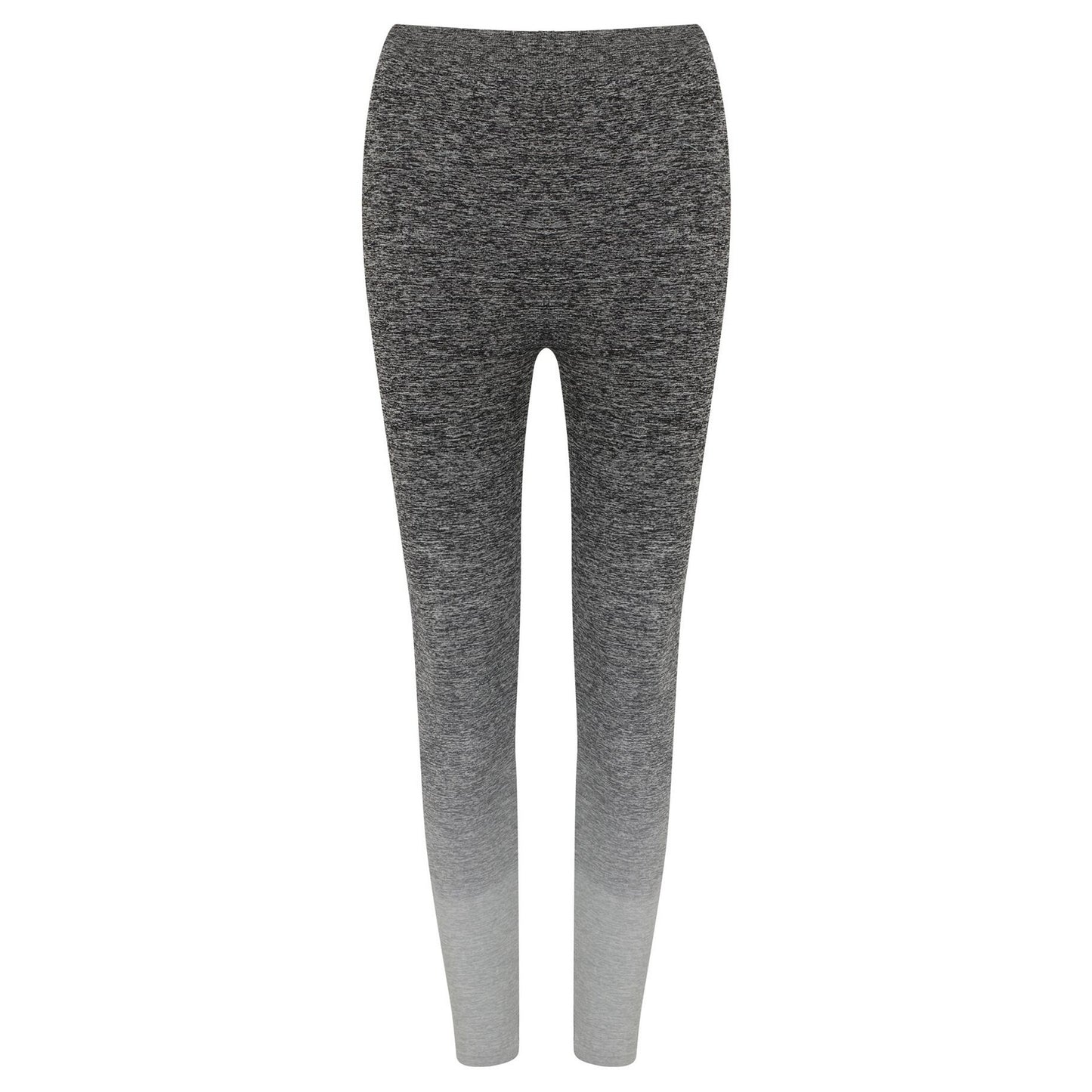 Dark Grey-Light Grey Marl - Front - Tombo Womens-Ladies Seamless Fade Out Leggings