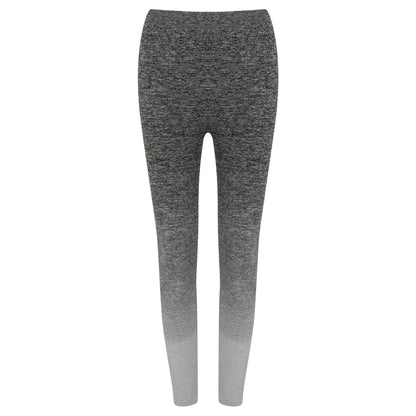 Dark Grey-Light Grey Marl - Front - Tombo Womens-Ladies Seamless Fade Out Leggings