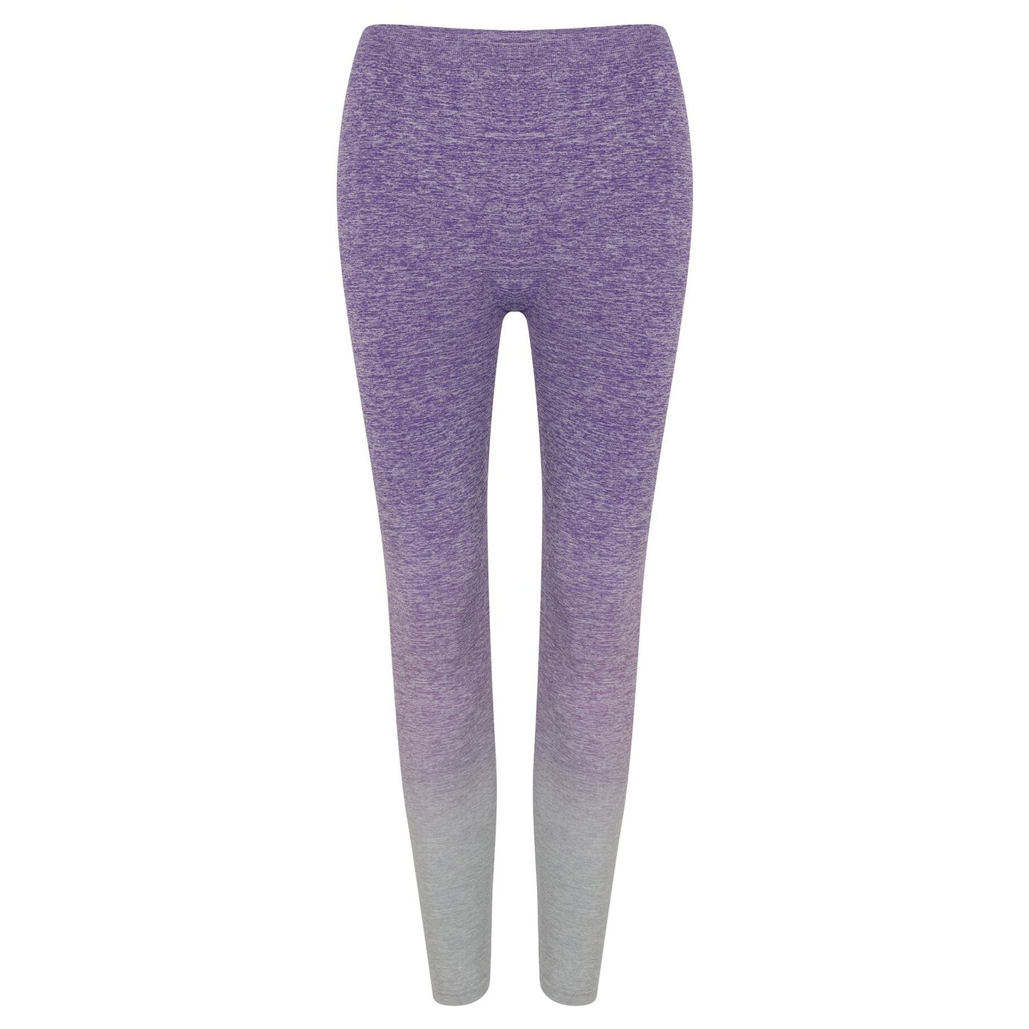 Purple-Light Grey Marl - Front - Tombo Womens-Ladies Seamless Fade Out Leggings