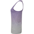 Purple-Light Grey Marl - Side - Tombo Womens-Ladies Seamless Fade Out Sleeveless Vest