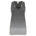 Dark Grey-Light Grey Marl - Front - Tombo Womens-Ladies Seamless Fade Out Sleeveless Vest