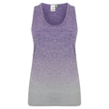 Purple-Light Grey Marl - Front - Tombo Womens-Ladies Seamless Fade Out Sleeveless Vest
