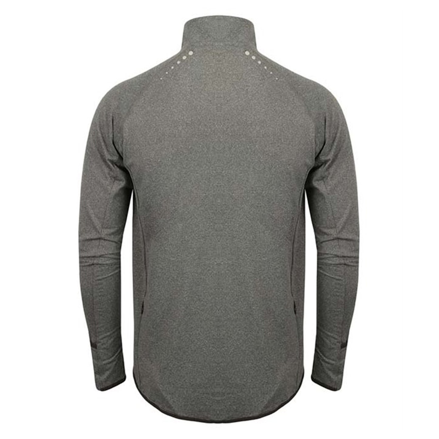 Grey Marl - Back - Tombo Mens Long Sleeve Zip Neck Performance Top