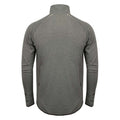 Grey Marl - Back - Tombo Mens Long Sleeve Zip Neck Performance Top