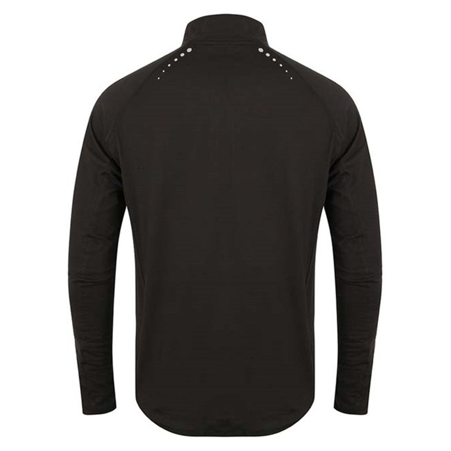Black - Back - Tombo Mens Long Sleeve Zip Neck Performance Top