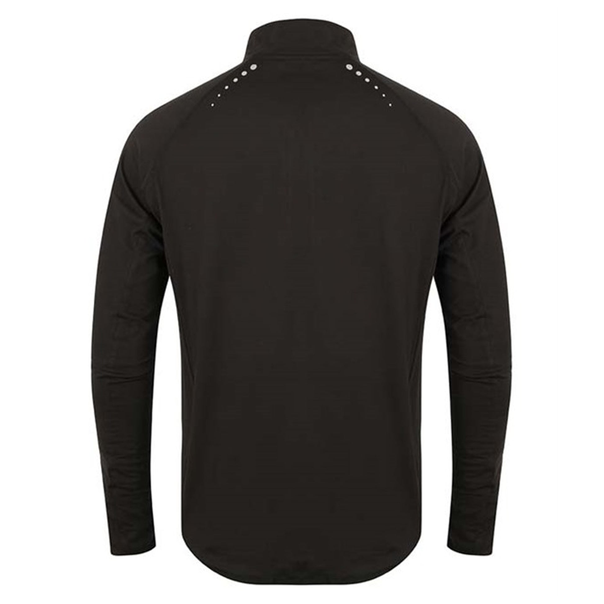 Black - Back - Tombo Mens Long Sleeve Zip Neck Performance Top