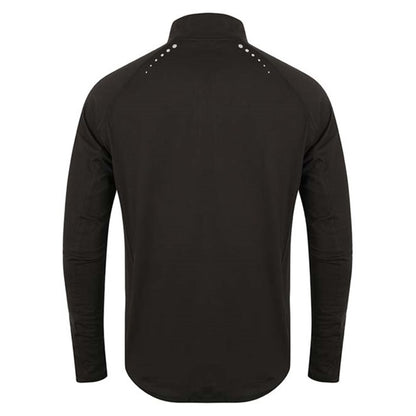 Black - Back - Tombo Mens Long Sleeve Zip Neck Performance Top
