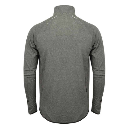 Grey Marl - Back - Tombo Womens-Ladies Long Sleeve Zip Neck Performance Top