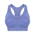 Blue Marl - Front - Tombo Womens-Ladies Seamless Crop Top