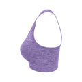 Purple Marl - Back - Tombo Womens-Ladies Seamless Crop Top