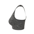 Dark Grey Marl - Back - Tombo Womens-Ladies Seamless Crop Top