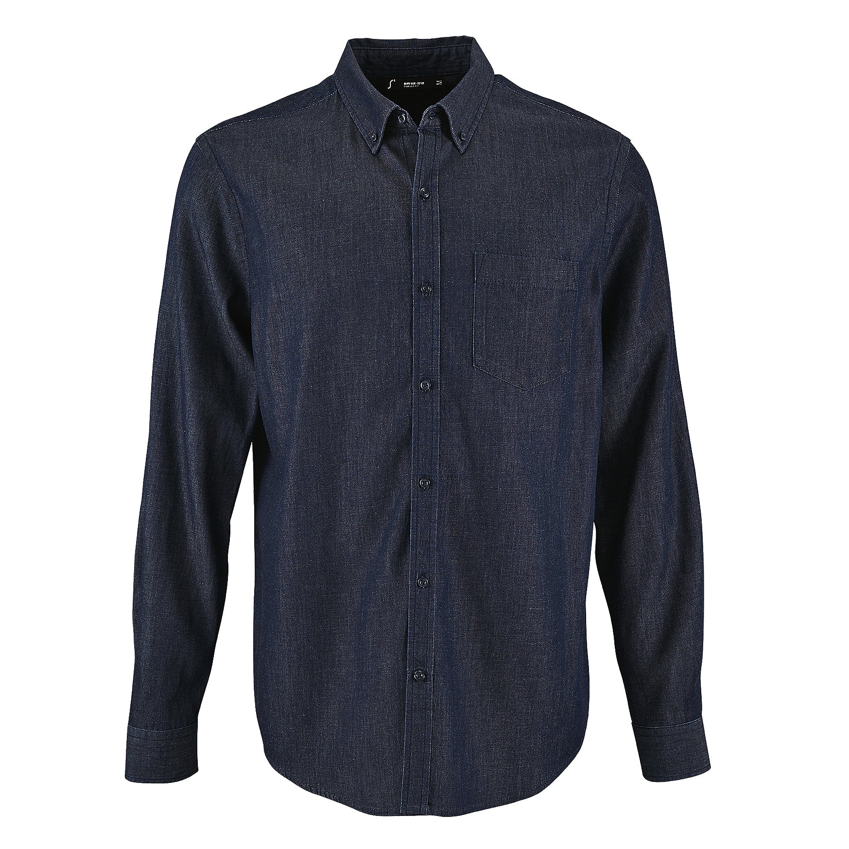 Denim Brut - Front - SOLS Mens Barry Long Sleeve Denim Shirt