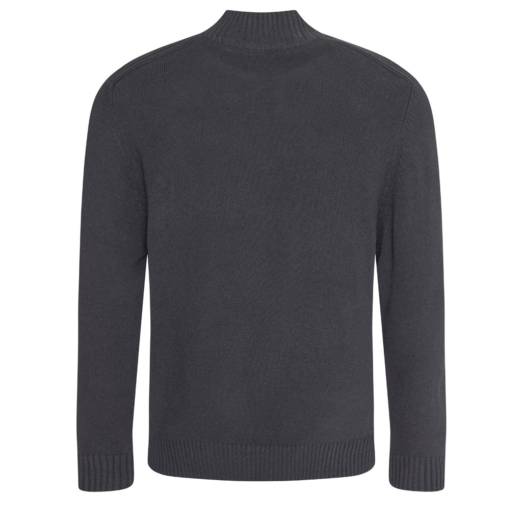 Charcoal - Back - Ecologie Mens Wakhan Zip Neck Sweater
