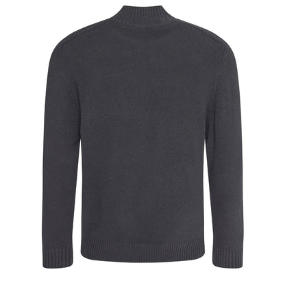Charcoal - Back - Ecologie Mens Wakhan Zip Neck Sweater