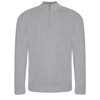 Heather - Front - Ecologie Mens Wakhan Zip Neck Sweater