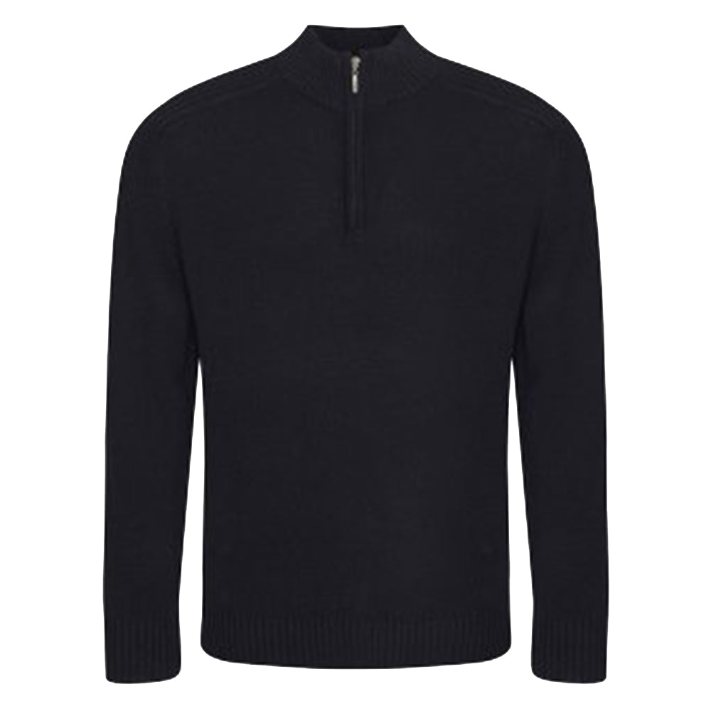 Black - Front - Ecologie Mens Wakhan Zip Neck Sweater