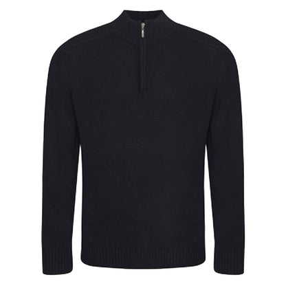 Black - Front - Ecologie Mens Wakhan Zip Neck Sweater