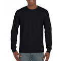 Black - Back - Gildan Mens Hammer Heavyweight Long Sleeve T-Shirt