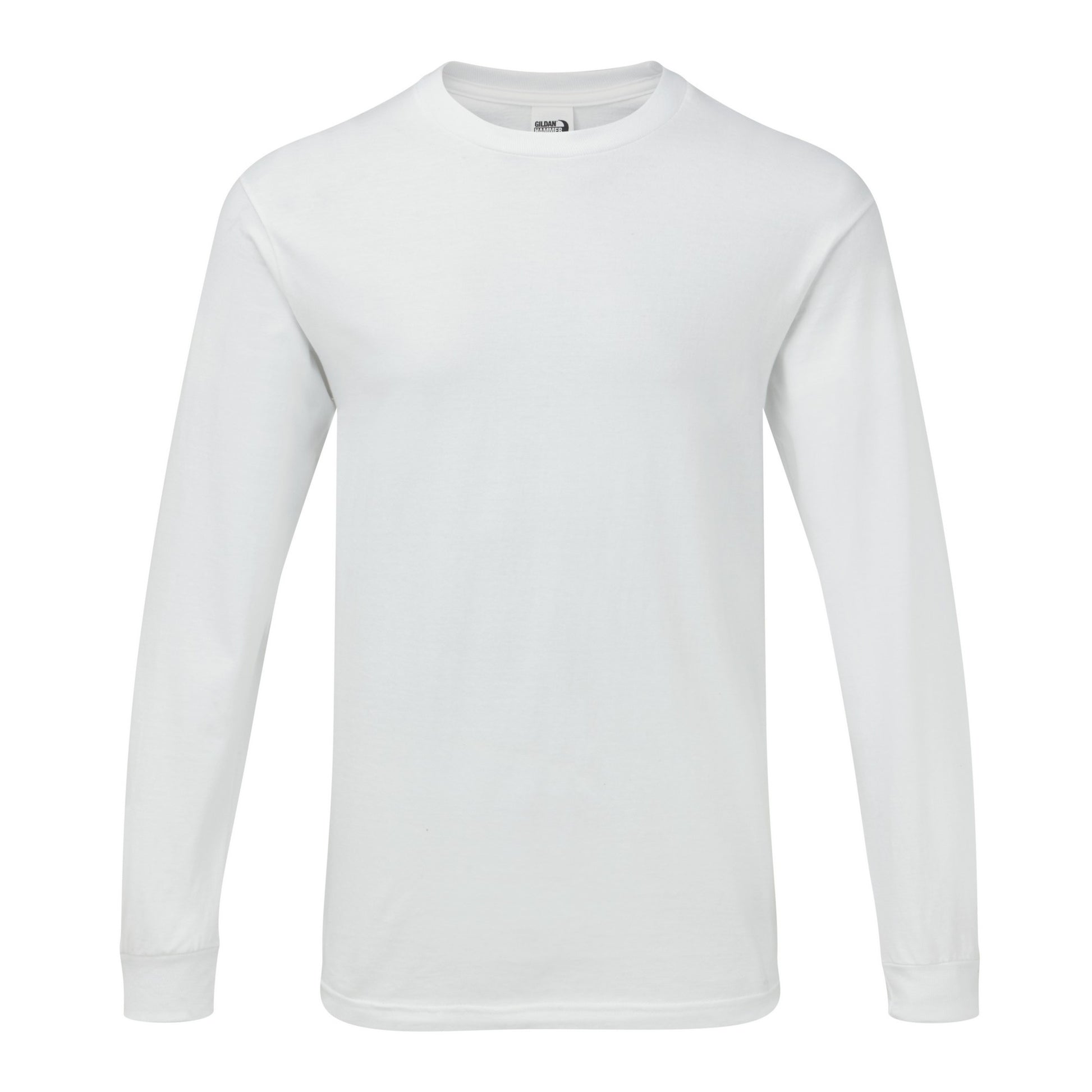 White - Front - Gildan Mens Hammer Heavyweight Long Sleeve T-Shirt