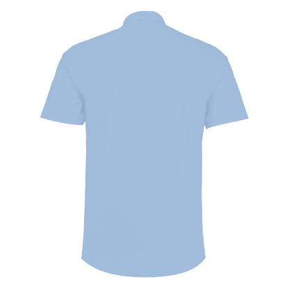 Light Blue - Back - Kustom Kit Mens Short Sleeve Tailored Poplin Shirt