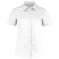 White - Front - Kustom Kit Womens-Ladies Short Sleeve Tailored Poplin Shirt