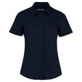 Dark Navy - Front - Kustom Kit Womens-Ladies Short Sleeve Tailored Poplin Shirt