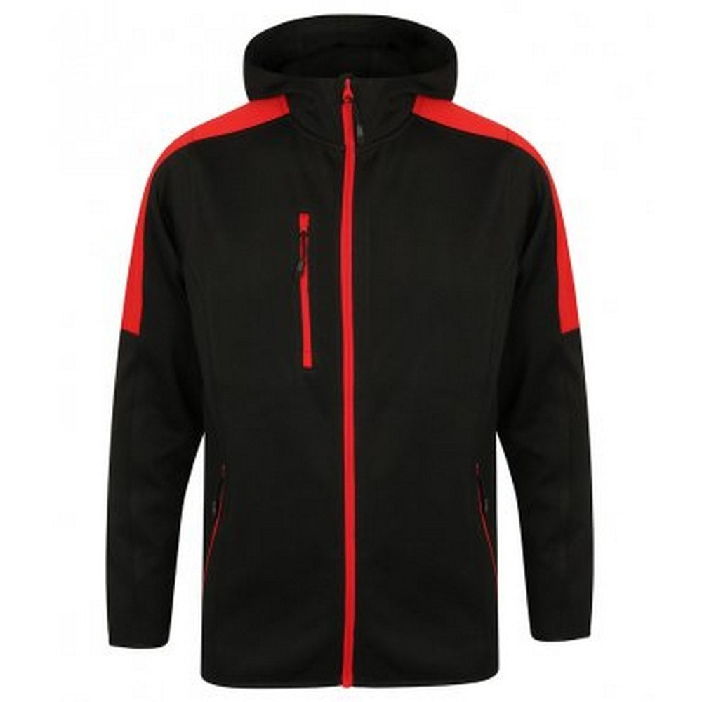 Black-Red - Front - Finden & Hales Mens Active Soft Shell Jacket