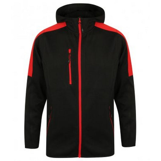 Black-Red - Front - Finden & Hales Mens Active Soft Shell Jacket