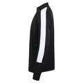 Black-White - Side - Finden & Hales Mens Knitted Tracksuit Top