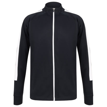 Navy-White - Front - Finden & Hales Mens Knitted Tracksuit Top