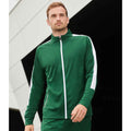 Bottle Green-White - Back - Finden & Hales Mens Knitted Tracksuit Top