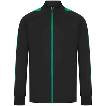 Black-Emerald - Front - Finden & Hales Mens Knitted Tracksuit Top