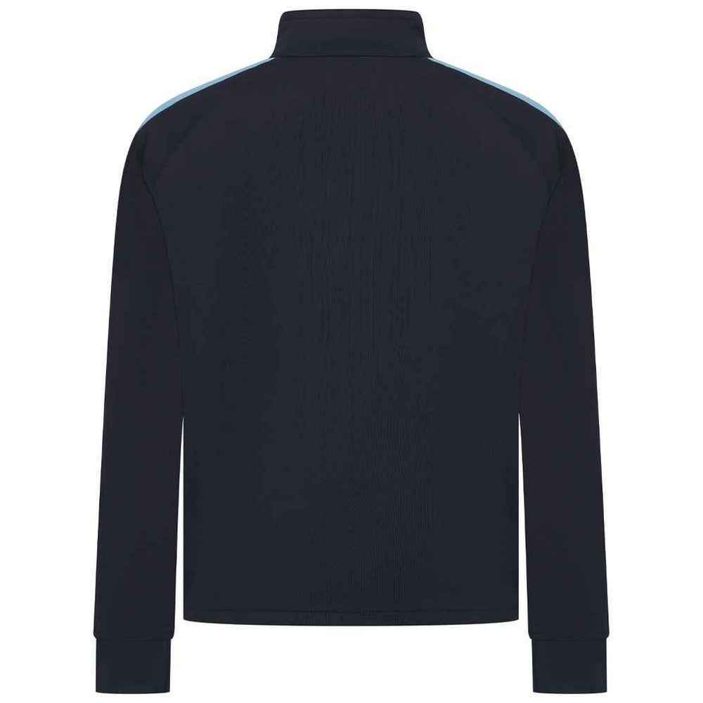 Navy-Sky Blue - Back - Finden & Hales Mens Knitted Tracksuit Top