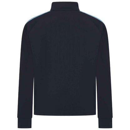 Navy-Sky Blue - Back - Finden & Hales Mens Knitted Tracksuit Top
