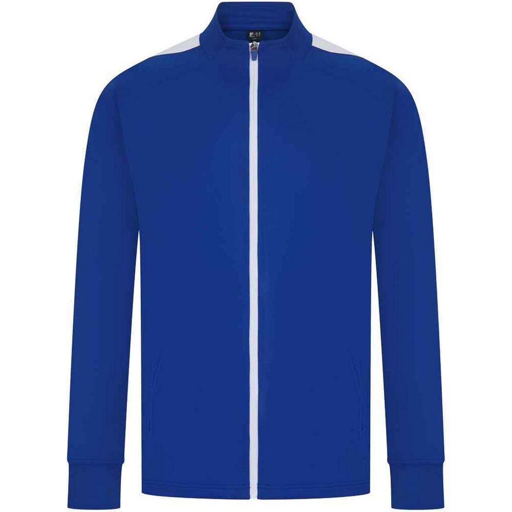 Royal Blue-White - Front - Finden & Hales Mens Knitted Tracksuit Top