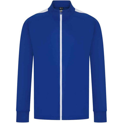Royal Blue-White - Front - Finden & Hales Mens Knitted Tracksuit Top