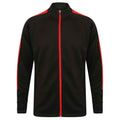 Black-Red - Front - Finden & Hales Mens Knitted Tracksuit Top