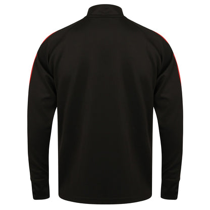 Black-Red - Back - Finden & Hales Mens Knitted Tracksuit Top