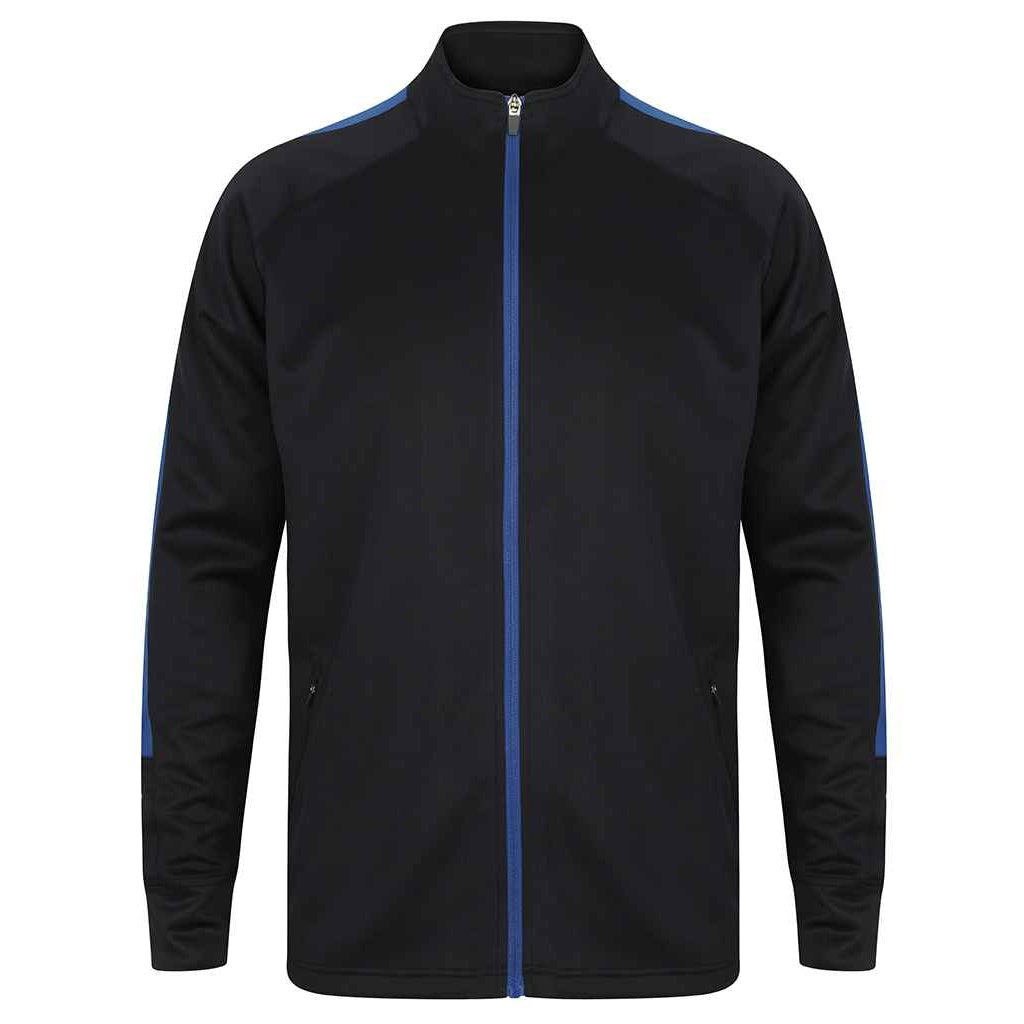 Navy-Royal - Front - Finden & Hales Mens Knitted Tracksuit Top