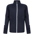 Navy-White - Front - Finden & Hales Childrens-Kids Boys Knitted Tracksuit Top