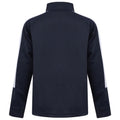 Navy-White - Back - Finden & Hales Childrens-Kids Boys Knitted Tracksuit Top