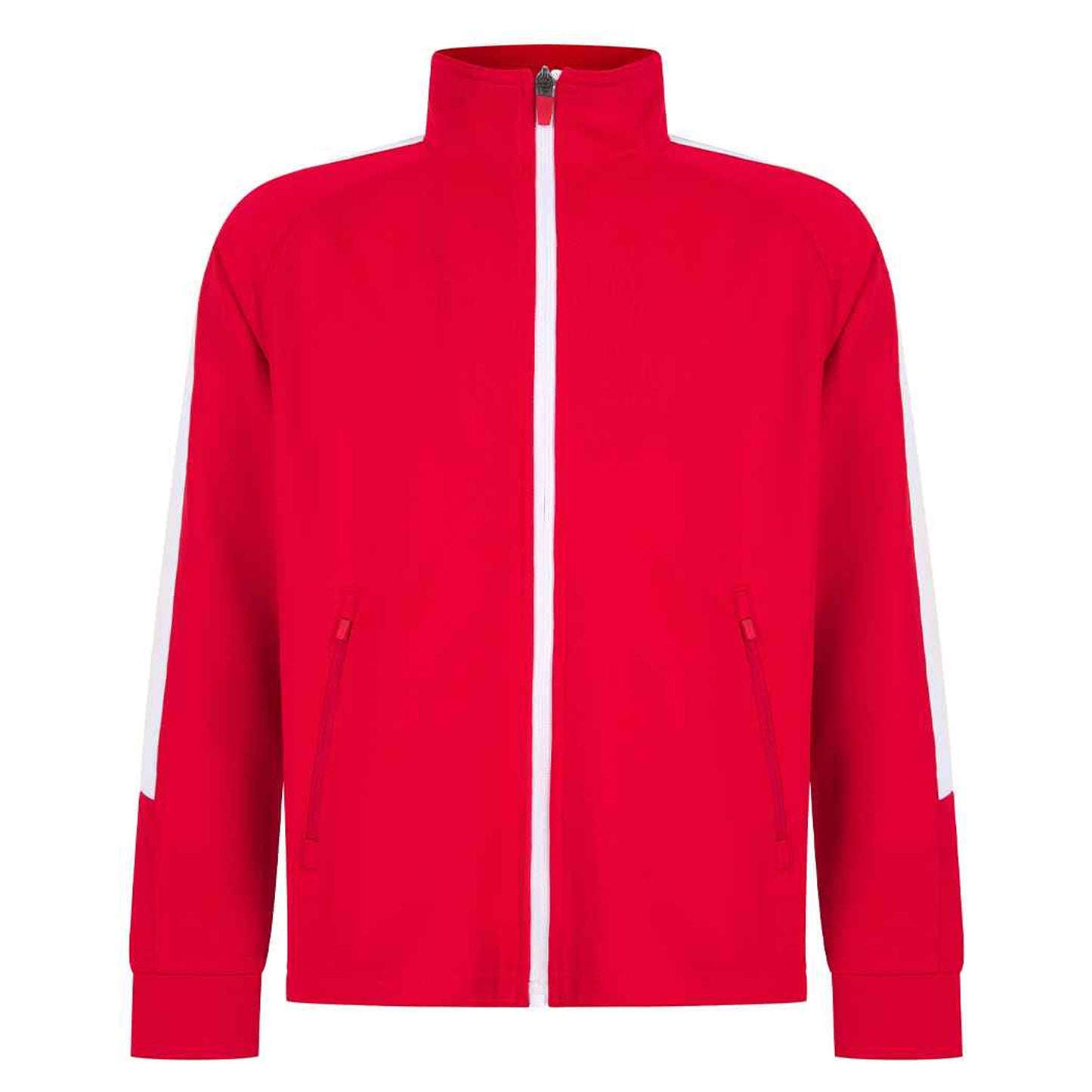 Red-White - Front - Finden & Hales Childrens-Kids Boys Knitted Tracksuit Top