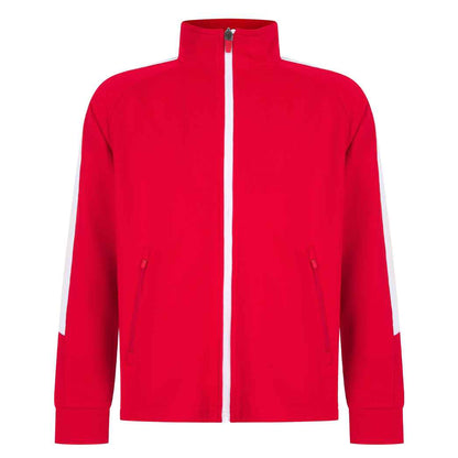 Red-White - Front - Finden & Hales Childrens-Kids Boys Knitted Tracksuit Top