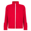 Red-White - Front - Finden & Hales Childrens-Kids Boys Knitted Tracksuit Top