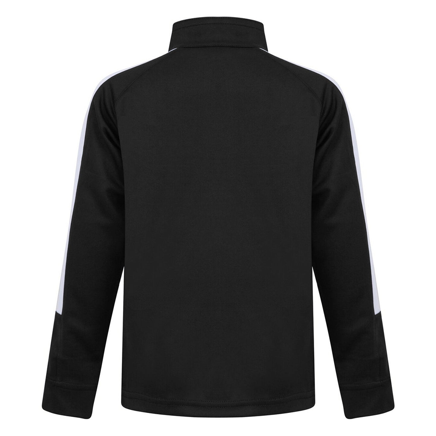 Black-White - Back - Finden & Hales Childrens-Kids Boys Knitted Tracksuit Top