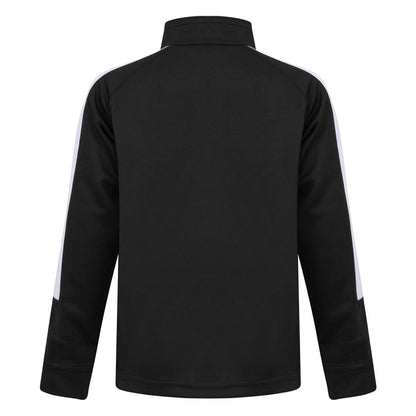 Black-White - Back - Finden & Hales Childrens-Kids Boys Knitted Tracksuit Top