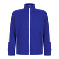 Royal Blue-White - Front - Finden & Hales Childrens-Kids Boys Knitted Tracksuit Top