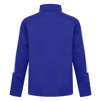 Royal Blue-White - Back - Finden & Hales Childrens-Kids Boys Knitted Tracksuit Top
